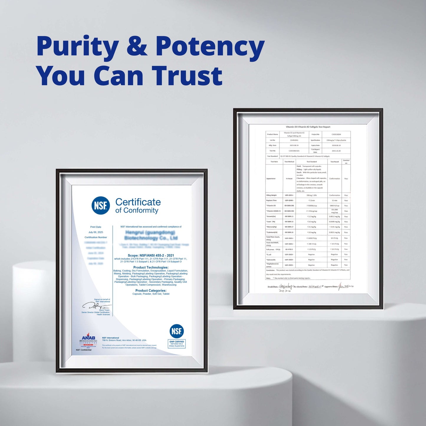 Vitamin D3 and K2 Supplements